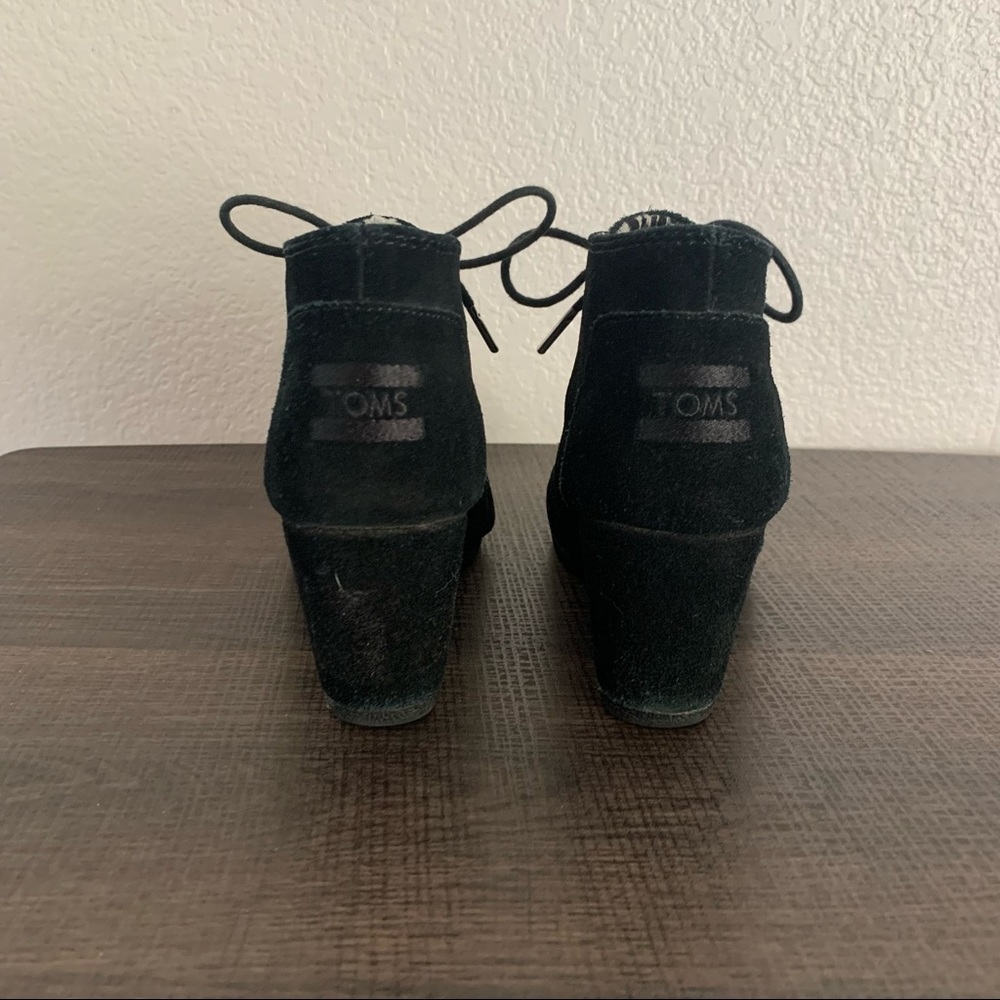 TOMS 380515 Boots Black Desert Wedge Ankle Booties size 7 - Picture 3 of 12